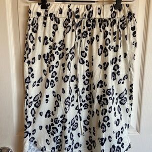 Leopard Print Skirt - Black and White